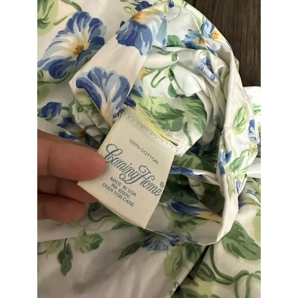 Vintage Lands End Coming Home Morning Glory Floral Garden Duvet Set Queen USA